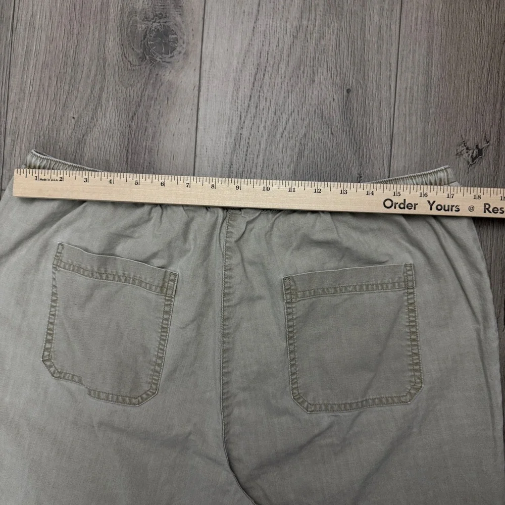 L.L.Bean Pants Womens‎ Large Tan Wide Leg Elastic Waist Drawstring Cotton